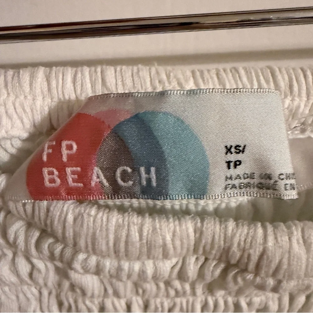 Free People Beach tube top ruffle smocked women XS